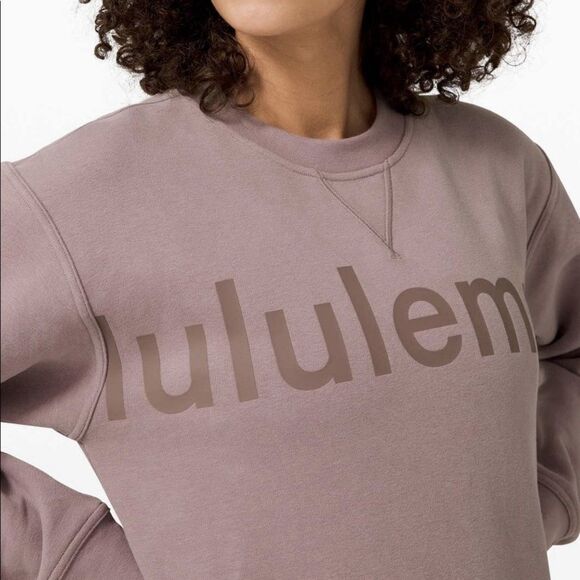 Lululemon All Yours Crewneck Sweatshirt Women’s Size 6 Purple Graphic Spellout - Picture 9 of 9